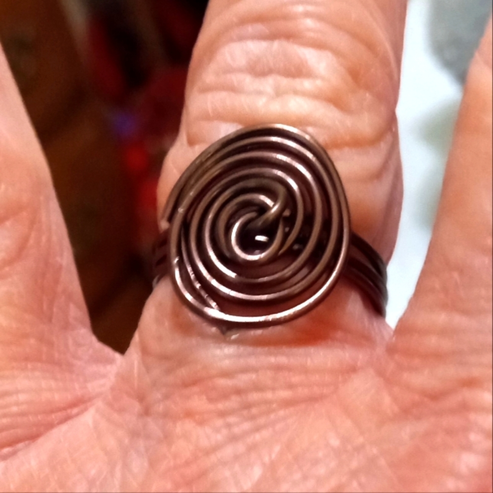 Handmade spiral wire wrapped rings